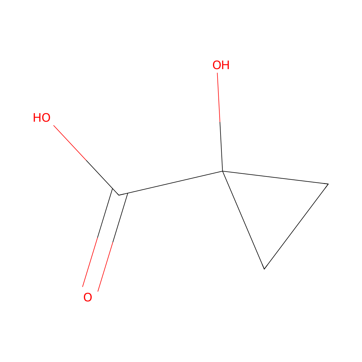 1-Hydroxy-1-cyclopropanecarboxylic acid molecular structure, CAS 17994-25-1