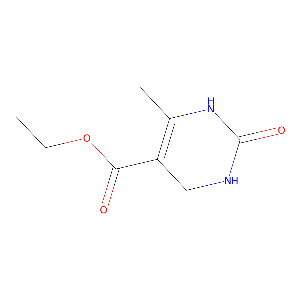 Ethyl 6-methyl-2-oxo-1,2,3,4-tetrahydropyrimidine-5-carboxylate molecular structure, CAS 17994-55-7
