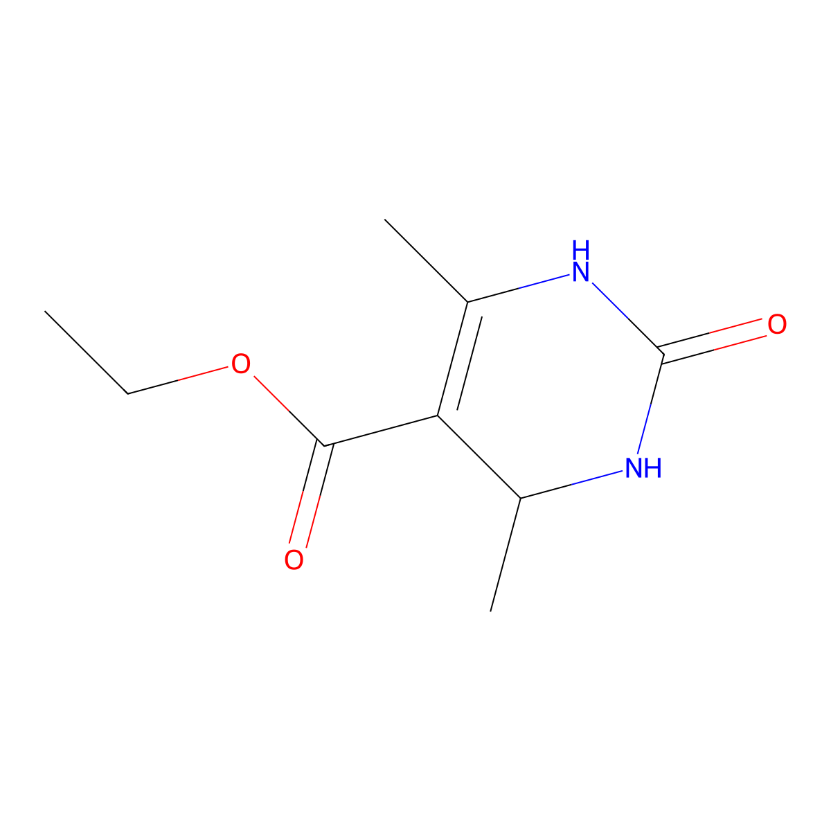 Ethyl 1,2,3,4-tetrahydro-4,6-dimethyl-2-oxo-5-pyrimidinecarboxylate molecular structure, CAS 17994-56-8