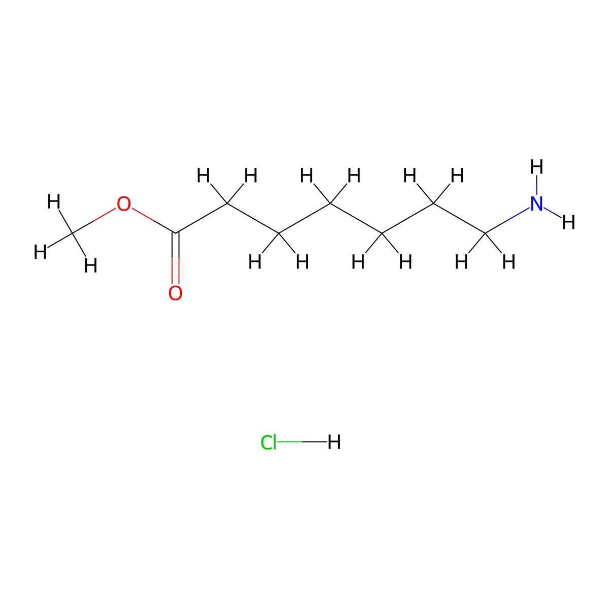 Methyl 7-aminoheptanoate hydrochloride molecular structure, CAS 17994-94-4