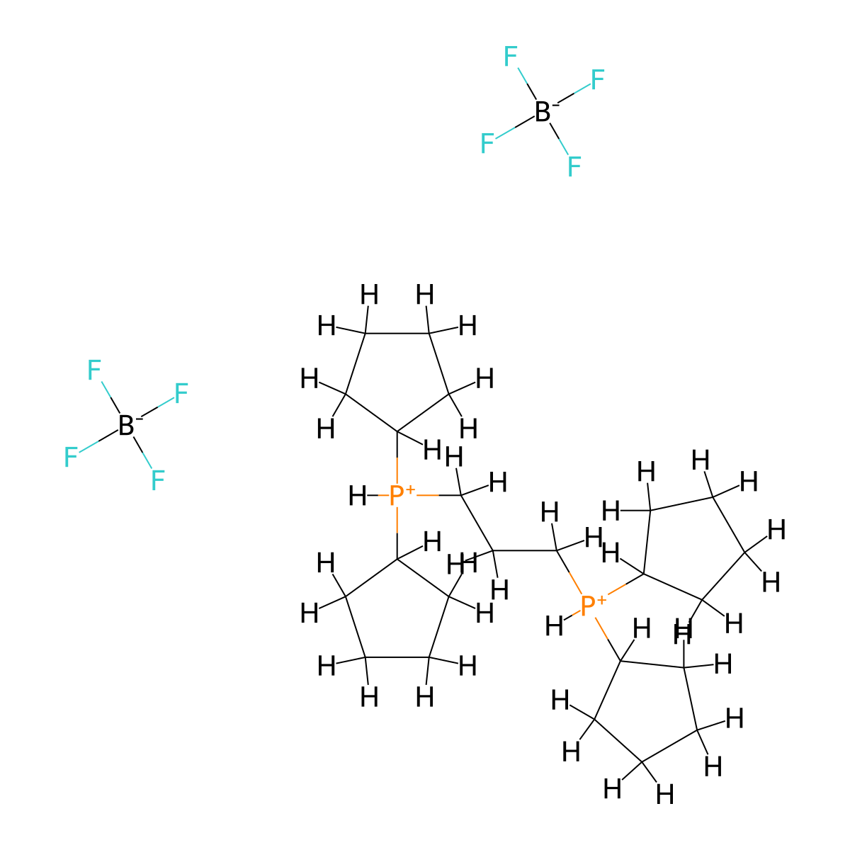 1,3-Bis(dicyclopentylphosphonium)propane bis(tetrafluoroborate) molecular structure, CAS 1799401-53-8
