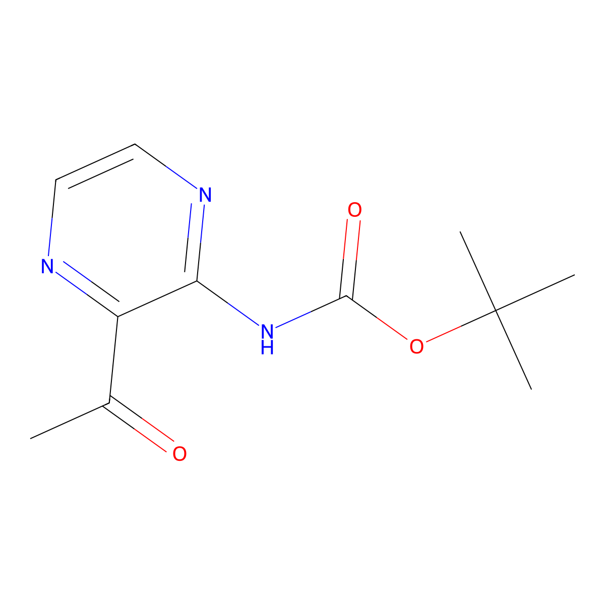 tert-Butyl (3-acetylpyrazin-2-yl)carbamate molecular structure, CAS 1799412-29-5