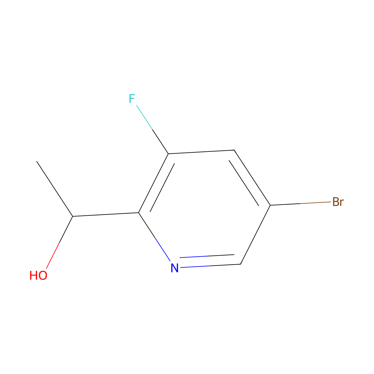 1-(5-Bromo-3-fluoropyridin-2-yl)ethanol molecular structure, CAS 1799412-31-9