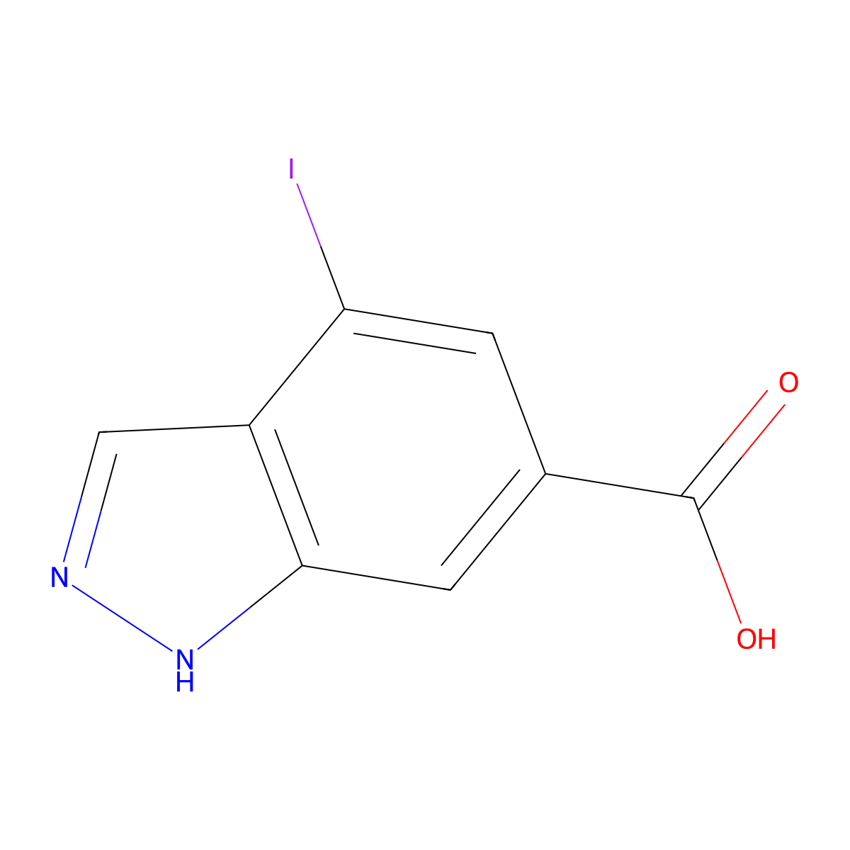 4-Iodo-1H-indazole-6-carboxylic acid molecular structure, CAS 1799412-32-0