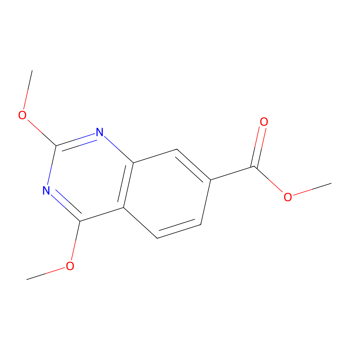 Methyl 2,4-dimethoxyquinazoline-7-carboxylate molecular structure, CAS 1799412-43-3