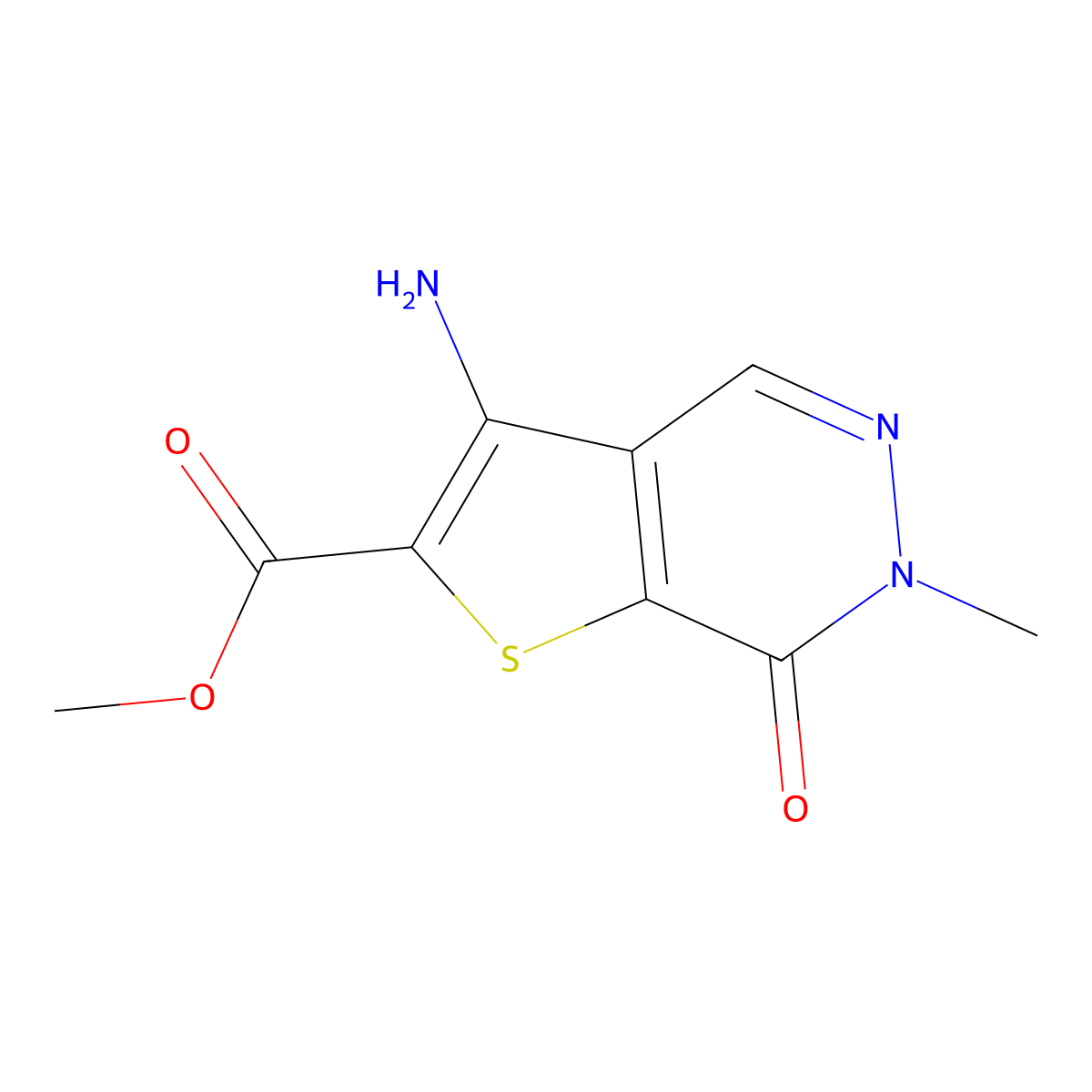 Methyl 3-amino-6-methyl-7-oxo-6,7-dihydrothieno[2,3-D]pyridazine-2-carboxylate molecular structure, CAS 1799412-46-6