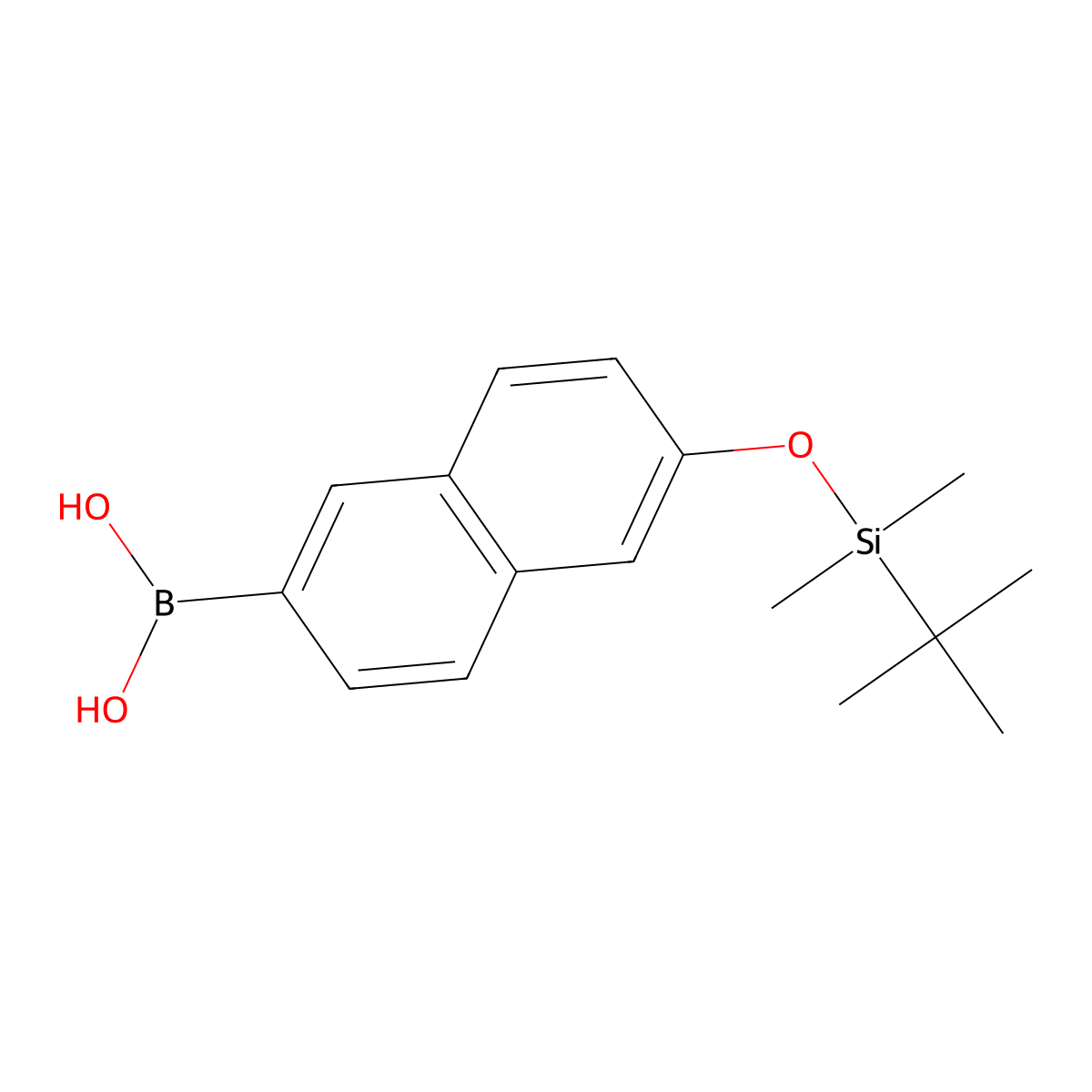 (6-((tert-Butyldimethylsilyl)oxy)naphthalen-2-yl)boronic acid molecular structure, CAS 179942-45-1