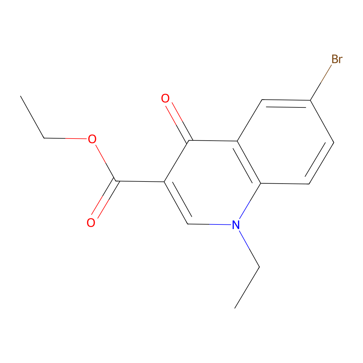 Ethyl 6-bromo-1-ethyl-4-oxo-1,4-dihydroquinoline-3-carboxylate molecular structure, CAS 179942-70-2