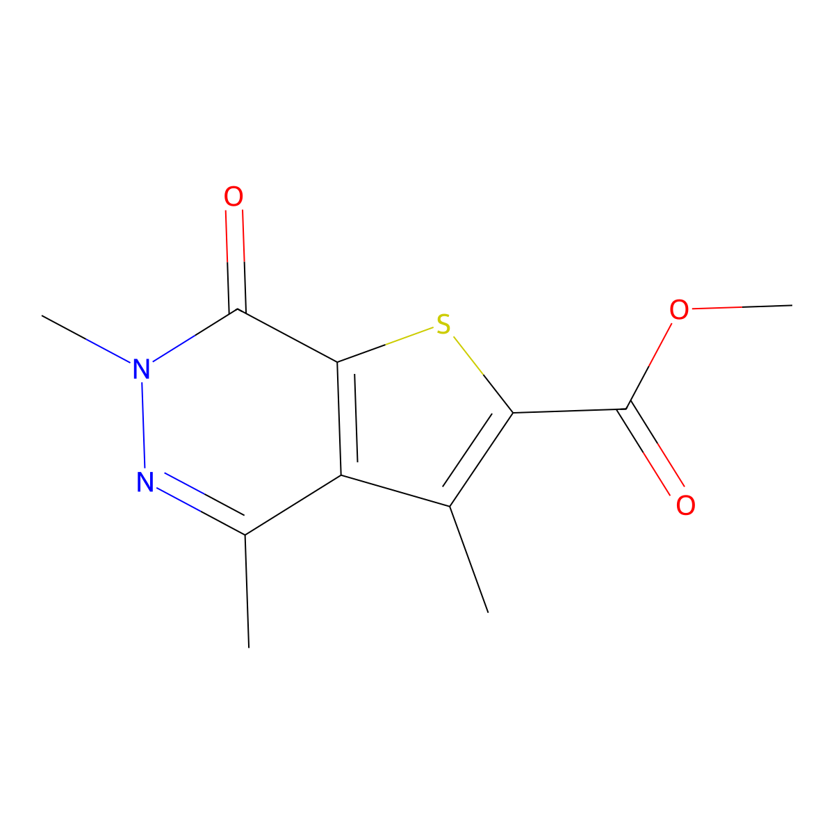 Methyl 3,4,6-trimethyl-7-oxo-6,7-dihydrothieno[2,3-D]pyridazine-2-carboxylate molecular structure, CAS 1799420-84-0