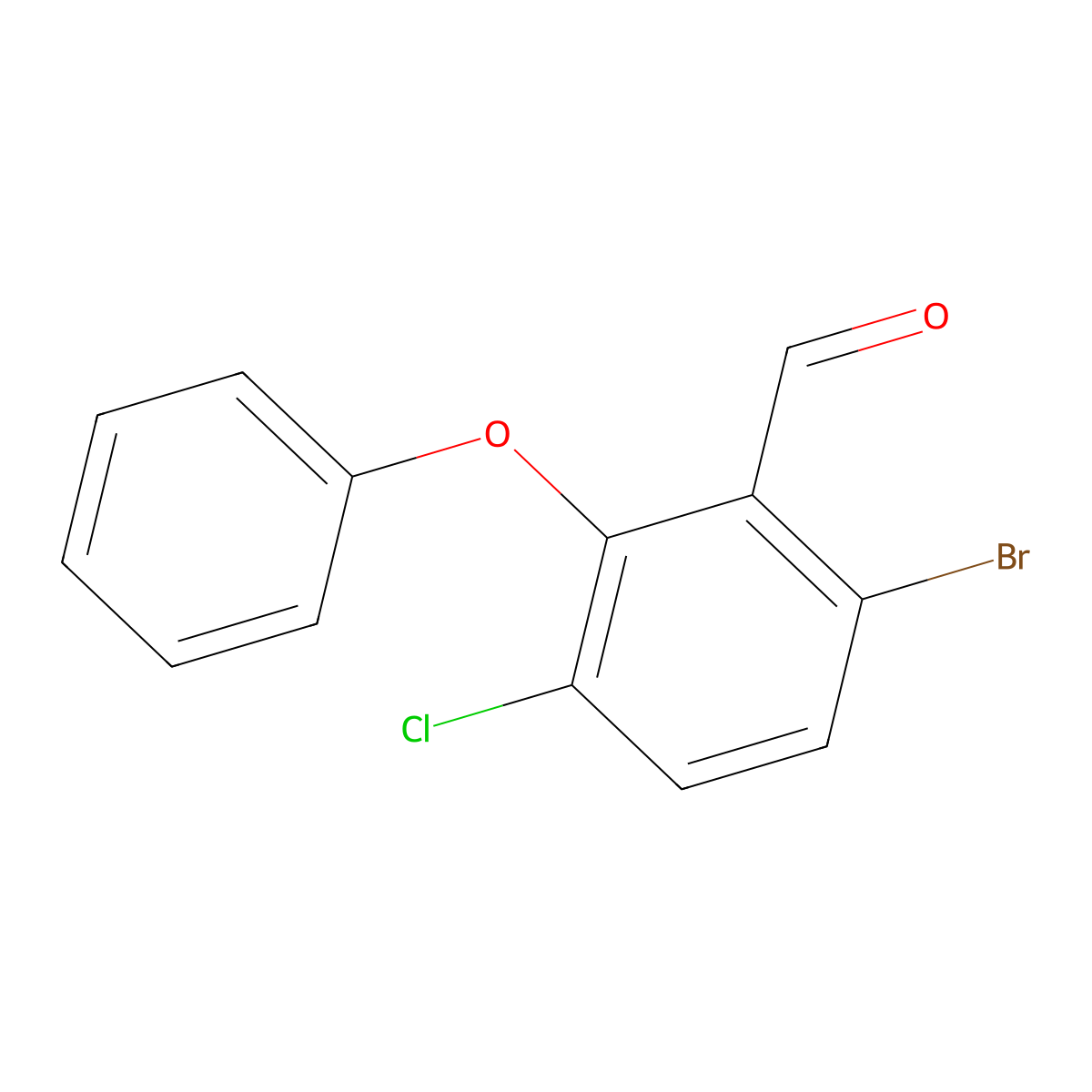 6-Bromo-3-chloro-2-phenoxybenzaldehyde molecular structure, CAS 1799420-86-2