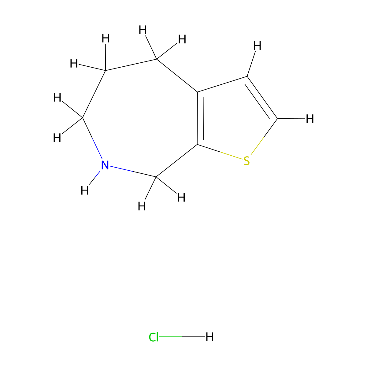 5,6,7,8-Tetrahydro-4H-thieno[2,3-c]azepine hydrochloride molecular structure, CAS 1799420-94-2