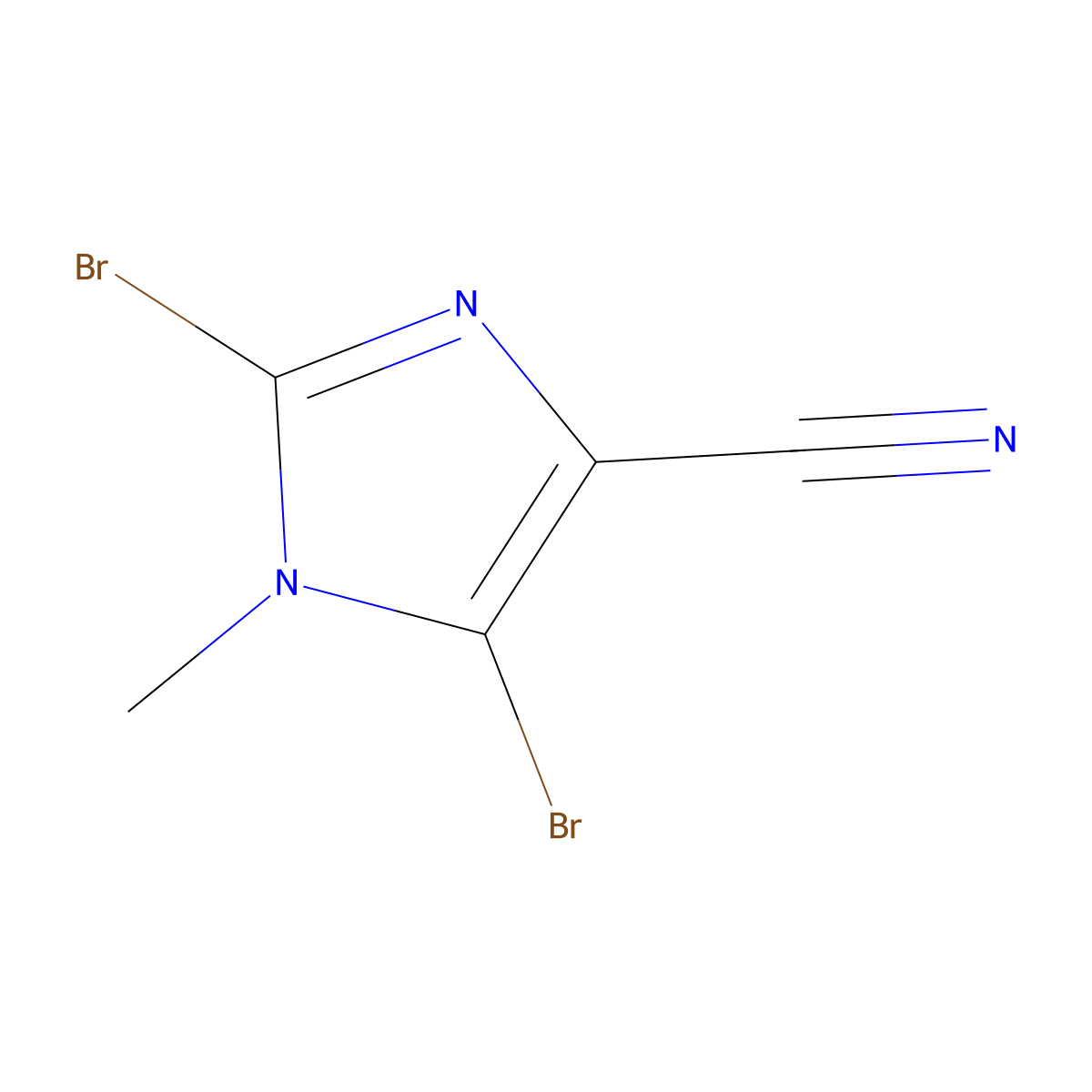 2,5-dibromo-1-methyl-1H-imidazole-4-carbonitrile molecular structure, CAS 1799420-96-4