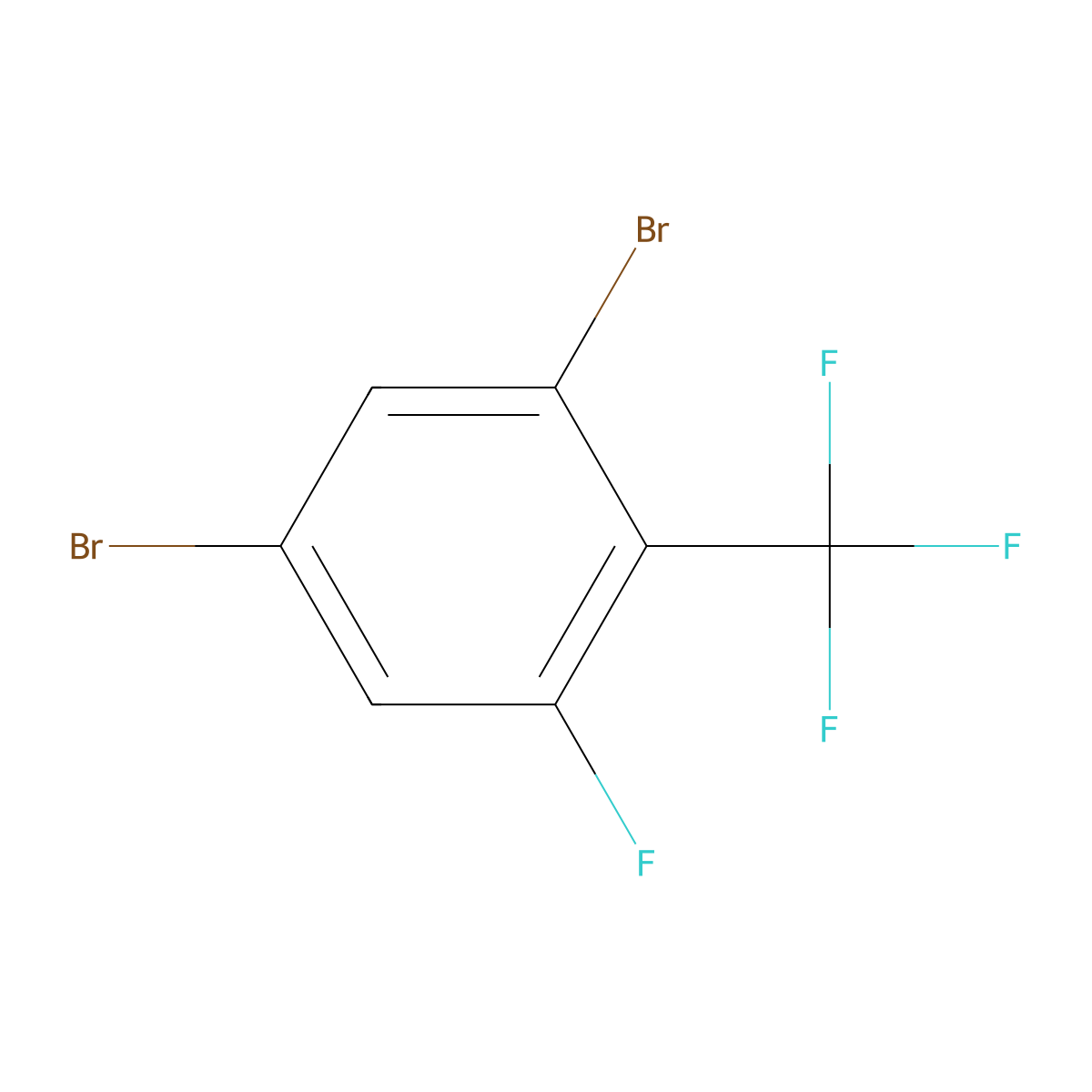 1,5-Dibromo-3-fluoro-2-(trifluoromethyl)benzene molecular structure, CAS 1799421-00-3