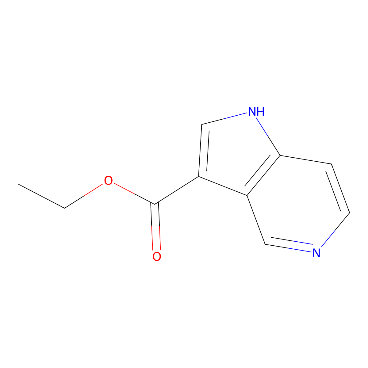 Ethyl 1H-pyrrolo[3,2-c]pyridine-3-carboxylate molecular structure, CAS 1799421-01-4