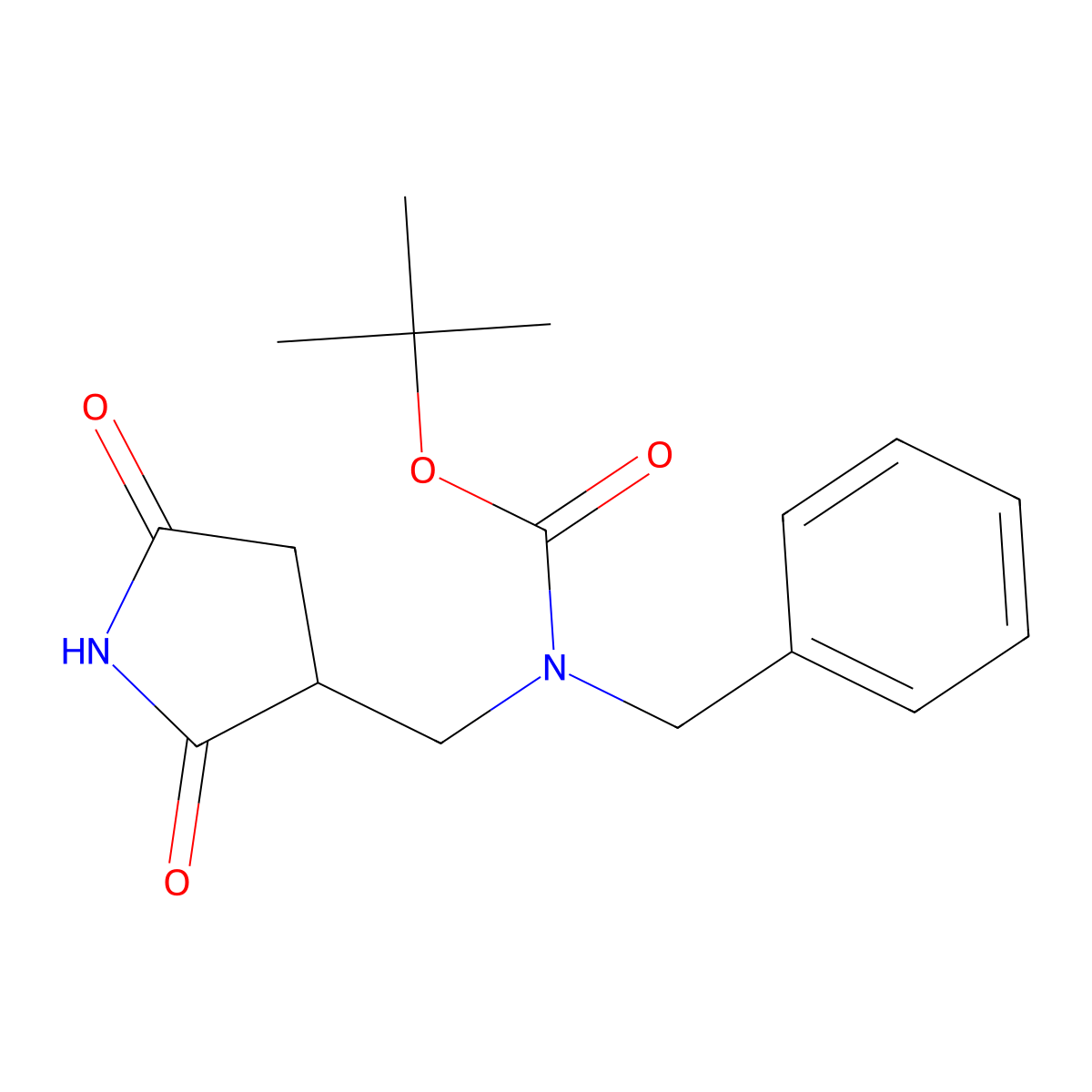 Tert-butyl benzyl((2,5-dioxopyrrolidin-3-YL)methyl)carbamate molecular structure, CAS 1799421-07-0