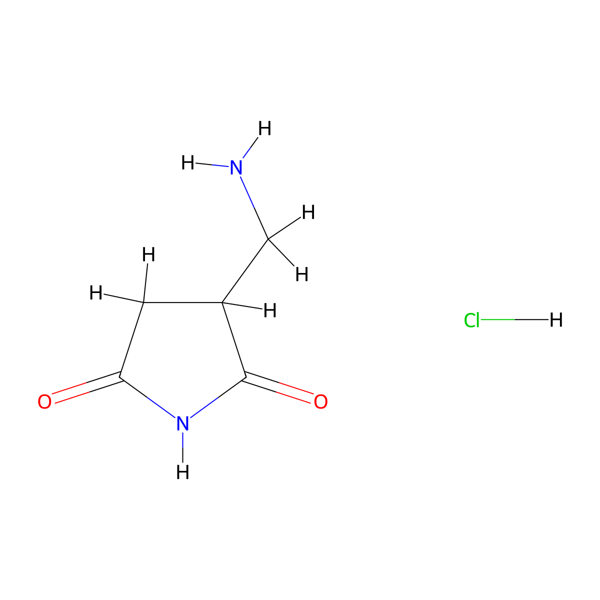 3-(Aminomethyl)pyrrolidine-2,5-dione hydrochloride molecular structure, CAS 1799421-09-2