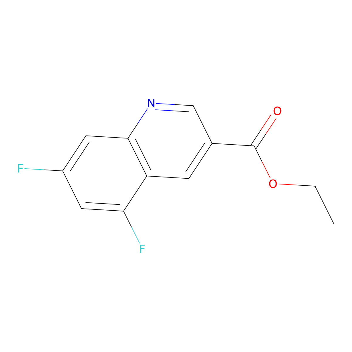 Ethyl 5,7-difluoroquinoline-3-carboxylate molecular structure, CAS 1799421-13-8