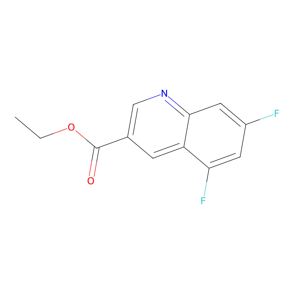 Ethyl 5,7-difluoroquinoline-3-carboxylate molecular structure, CAS 1799421-13-8