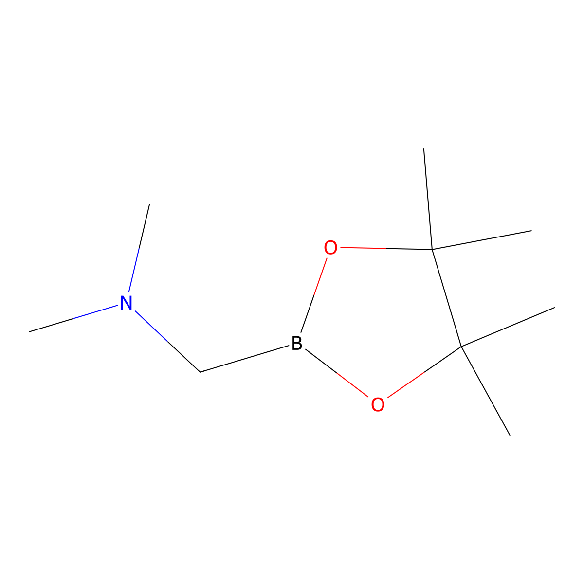 Dimethyl[(4,4,5,5-tetramethyl-1,3,2-dioxaborolan-2-yl)methyl]amine molecular structure, CAS 1799429-38-1