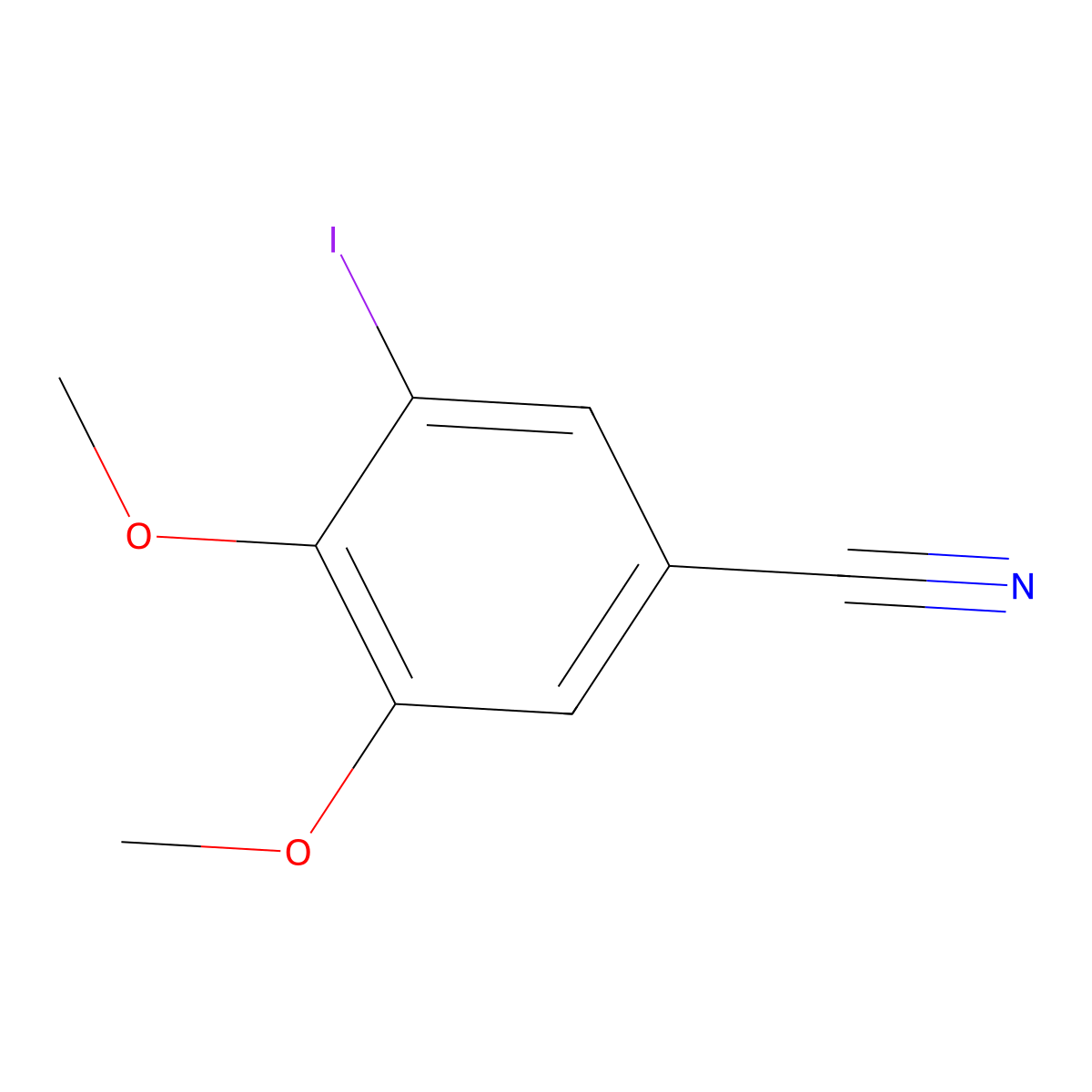 3-Iodo-4,5-dimethoxybenzonitrile molecular structure, CAS 179943-18-1