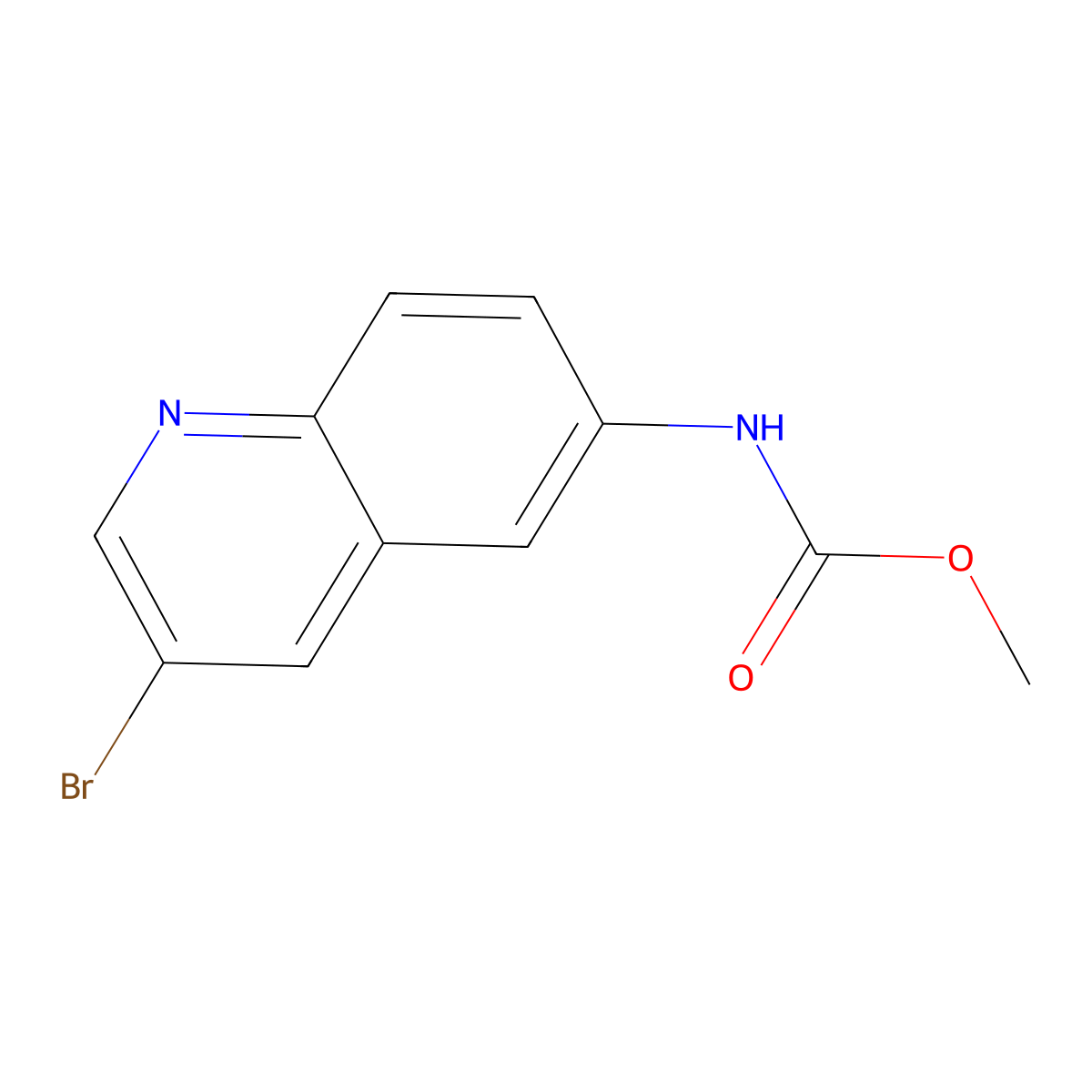 Methyl (3-bromoquinolin-6-yl)carbamate molecular structure, CAS 1799434-46-0