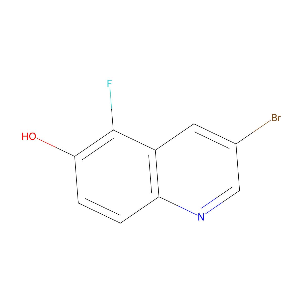 3-Bromo-5-fluoroquinolin-6-ol molecular structure, CAS 1799434-51-7