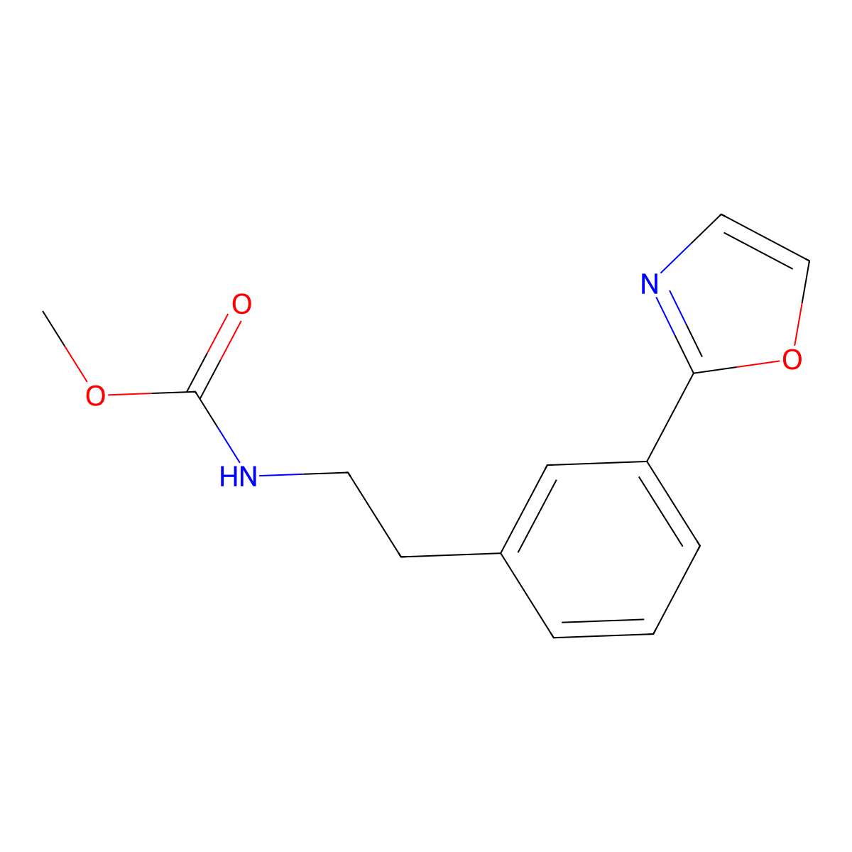 Methyl 3-(oxazol-2-yl)phenethylcarbamate molecular structure, CAS 1799434-52-8