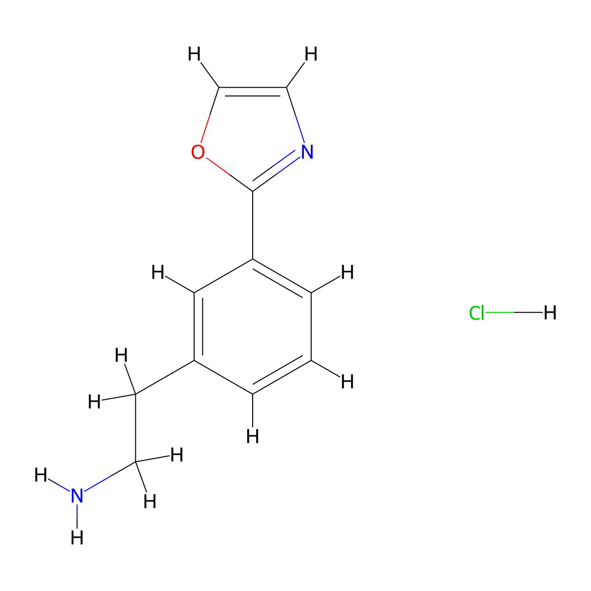 2-(3-(Oxazol-2-yl)phenyl)ethanamine hydrochloride molecular structure, CAS 1799434-55-1