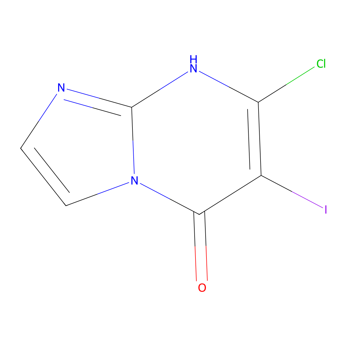 7-Chloro-6-iodoimidazo[1,2-A]pyrimidin-5(1H)-one molecular structure, CAS 1799434-64-2