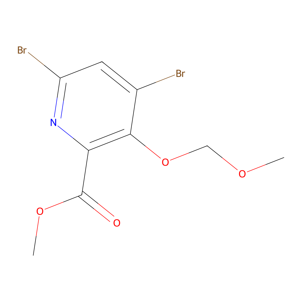 Methyl 4,6-dibromo-3-(methoxymethoxy)picolinate molecular structure, CAS 1799434-69-7