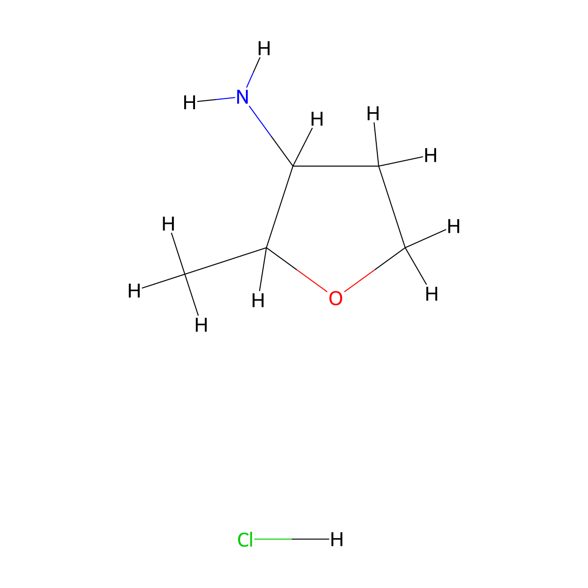 2-Methyloxolan-3-amine hydrochloride molecular structure, CAS 1799438-59-7
