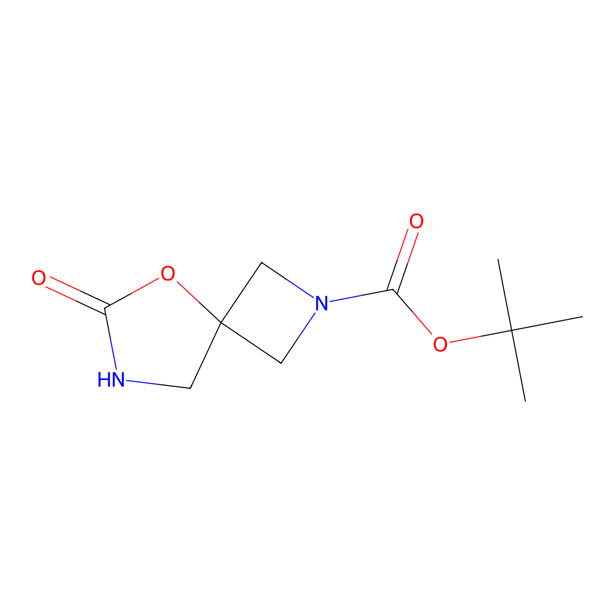 Tert-butyl 6-oxo-5-oxa-2,7-diazaspiro[3.4]octane-2-carboxylate molecular structure, CAS 1799438-98-4