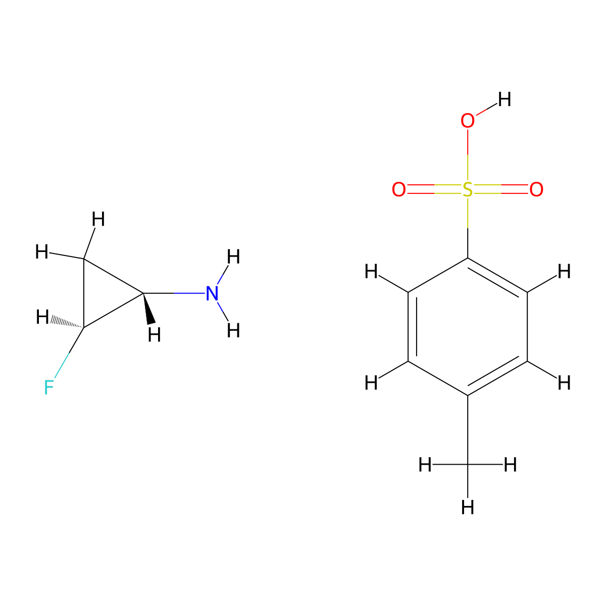 (1S,2S)-2-fluorocyclopropanamine tosylate molecular structure, CAS 1799439-05-6