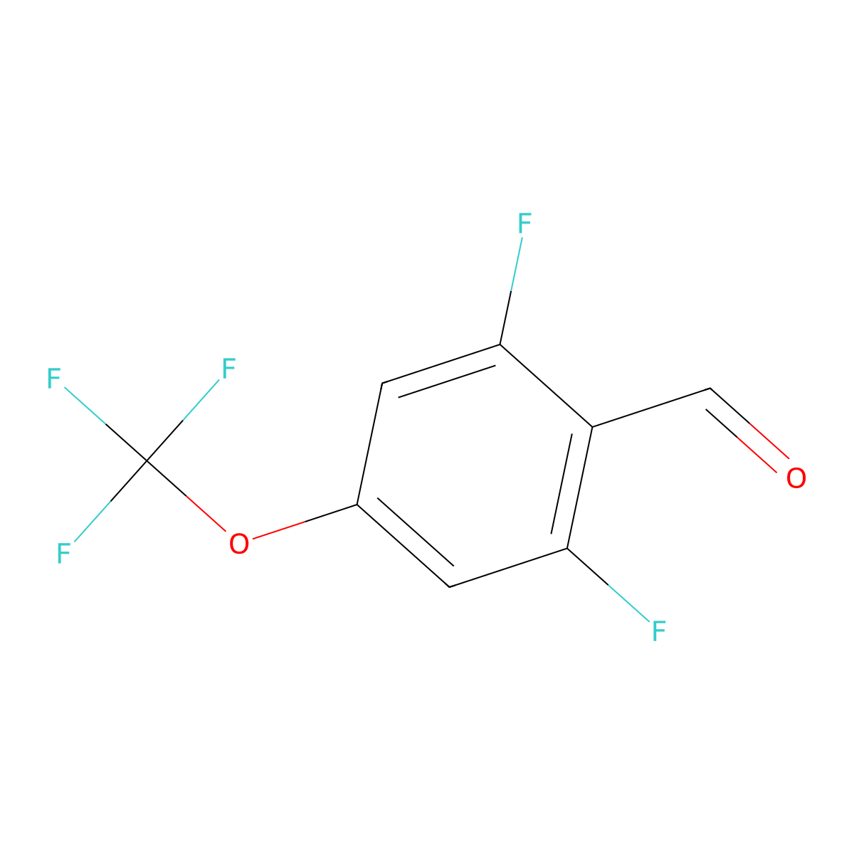 2,6-Difluoro-4-(trifluoromethoxy)benzaldehyde molecular structure, CAS 1799439-11-4