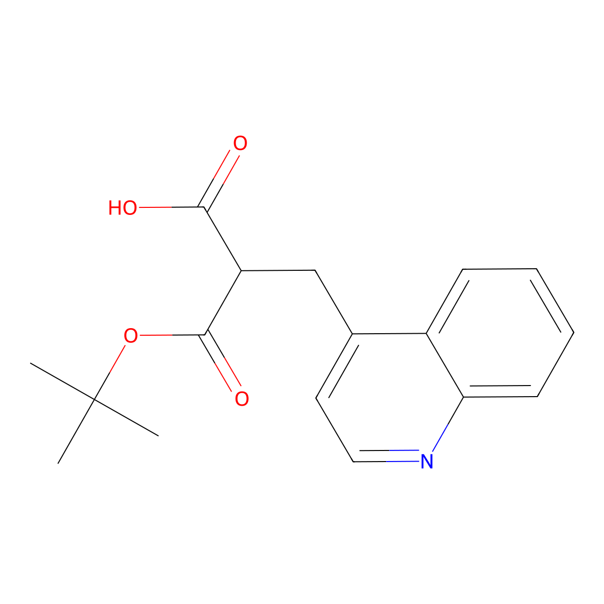 3-(tert-Butoxy)-3-oxo-2-(quinolin-4-ylmethyl)propanoic acid molecular structure, CAS 1799439-14-7