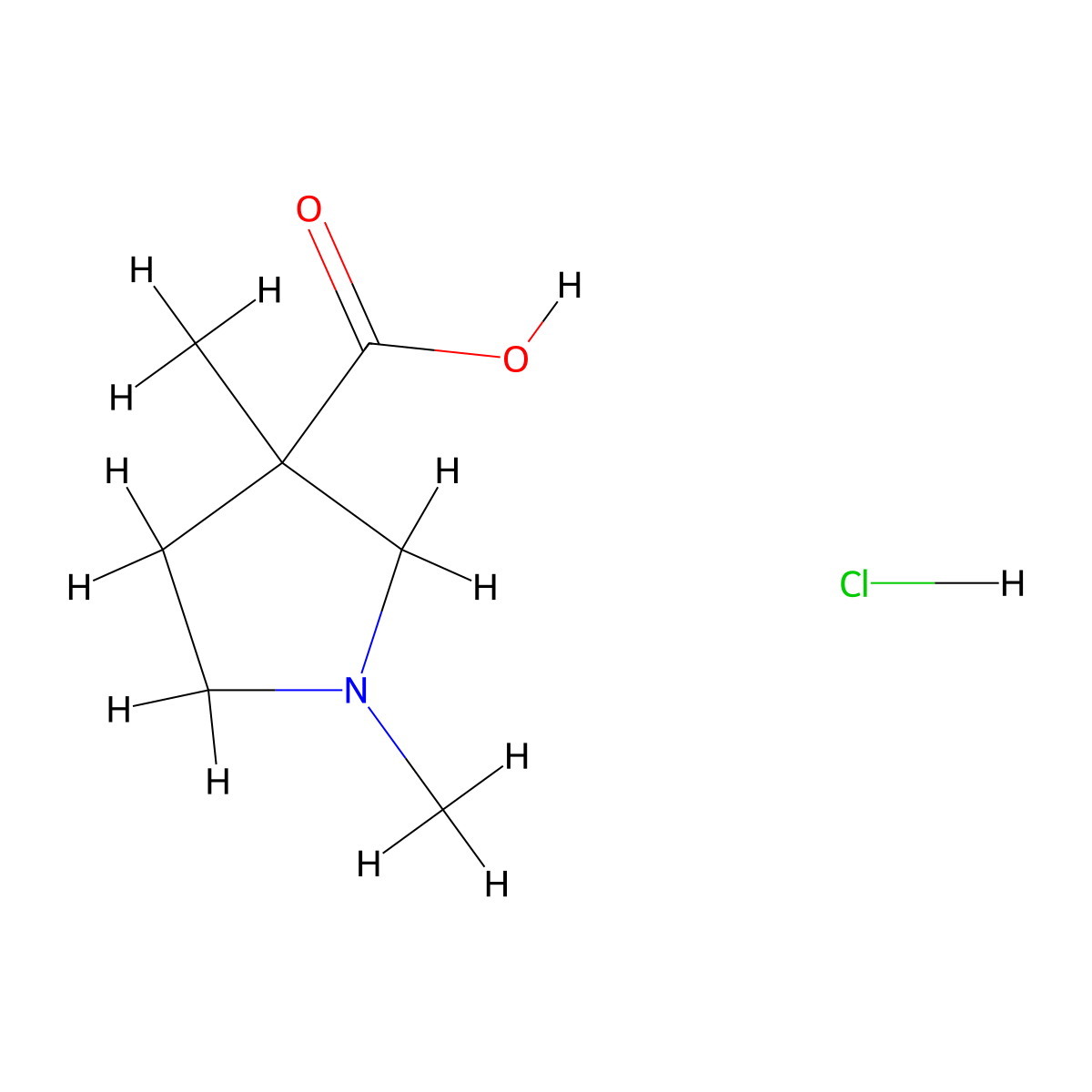 1,3-Dimethylpyrrolidine-3-carboxylic acid hydrochloride molecular structure, CAS 1799445-60-5