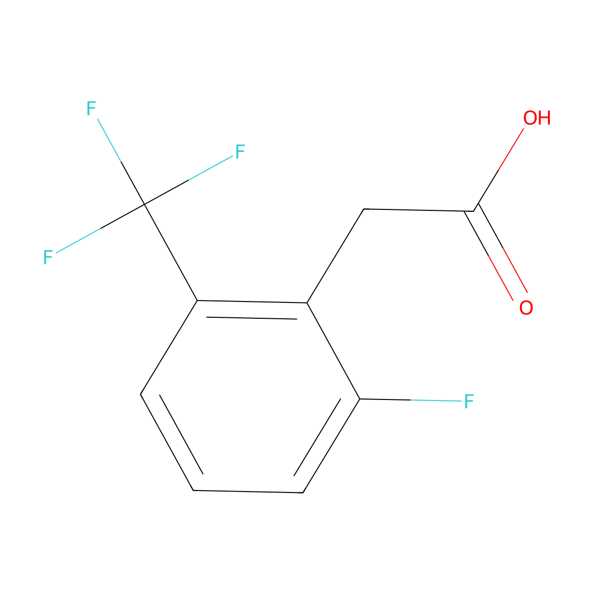 2-Fluoro-6-(trifluoromethyl)phenylacetic acid molecular structure, CAS 179946-32-8