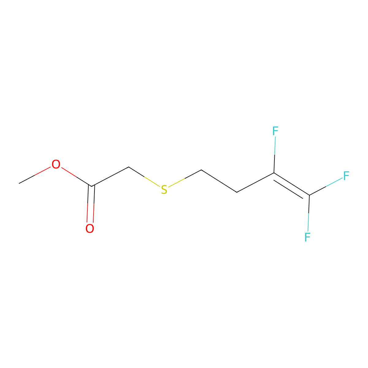 Methyl 2-[(3,4,4-trifluoro-3-butenyl)sulfanyl]acetate molecular structure, CAS 179947-01-4