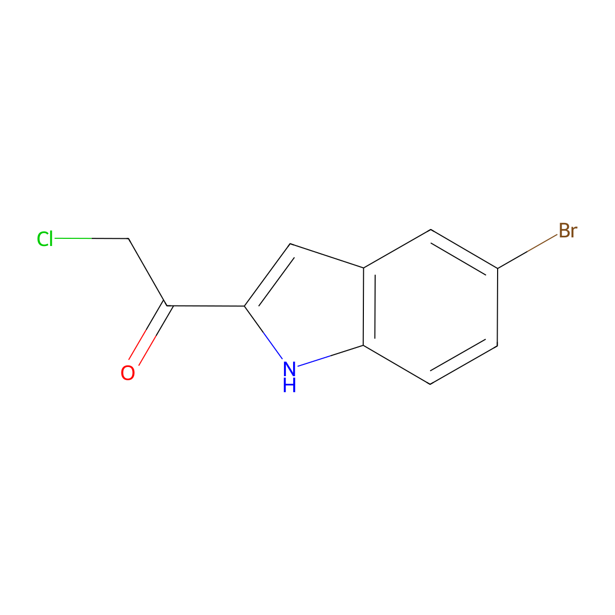 1-(5-bromo-1H-indol-2-yl)-2-chloroethan-1-one molecular structure, CAS 1799476-82-6