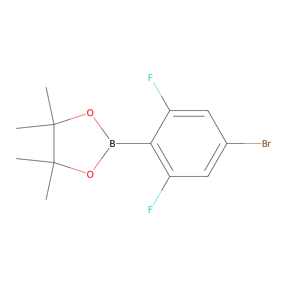2-(4-Bromo-2,6-difluorophenyl)-4,4,5,5-tetramethyl-1,3,2-dioxaborolane molecular structure, CAS 1799485-20-3