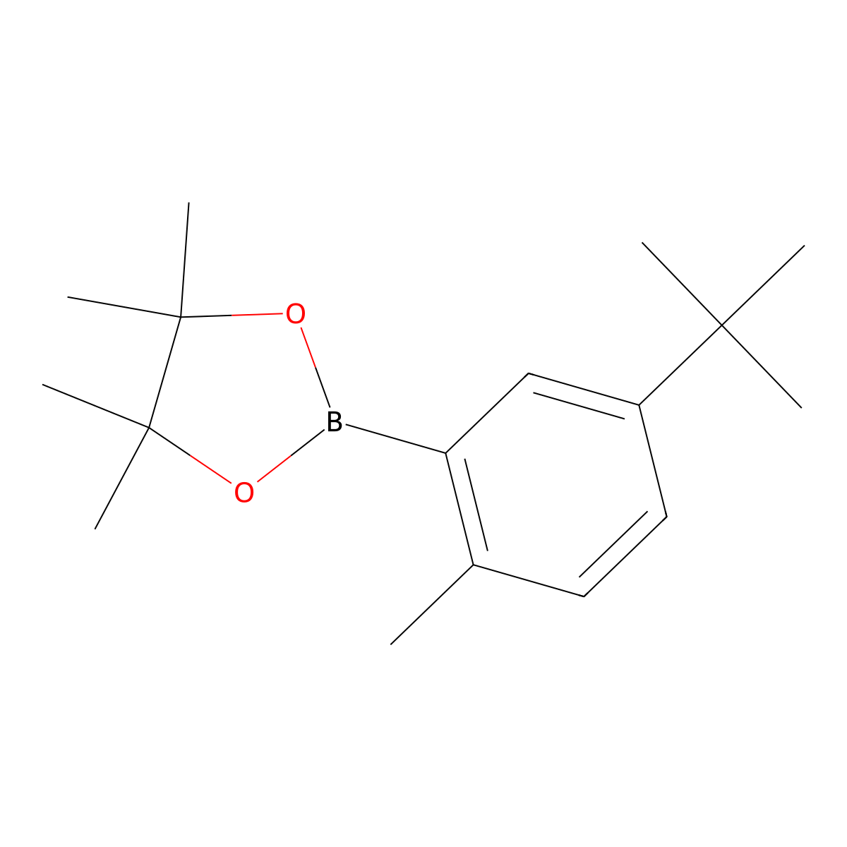 2-(5-(Tert-butyl)-2-methylphenyl)-4,4,5,5-tetramethyl-1,3,2-dioxaborolane molecular structure, CAS 1799485-26-9
