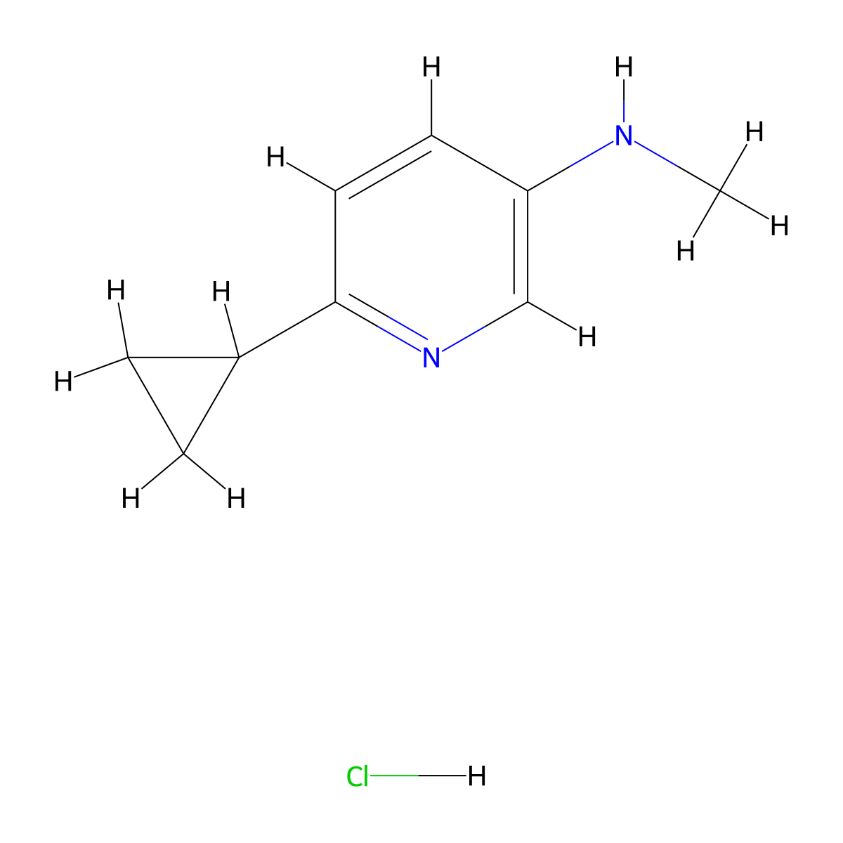6-cyclopropyl-N-methylpyridin-3-amine hydrochloride molecular structure, CAS 1799497-93-0