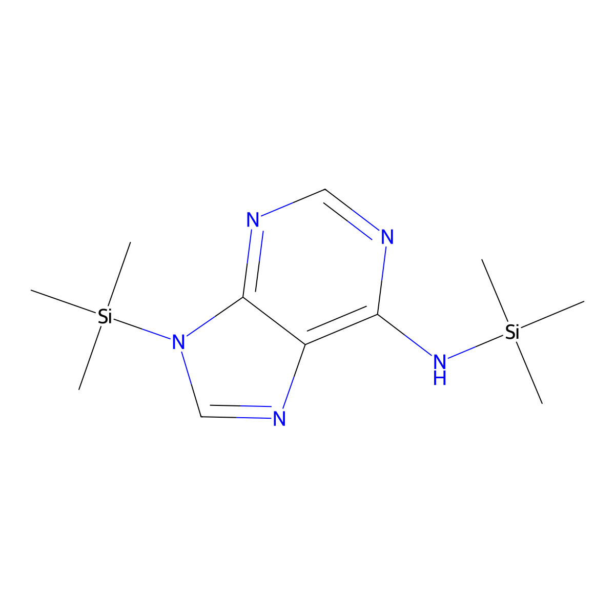 N,9-Bis(trimethylsilyl)-9H-purin-6-amine molecular structure, CAS 17995-04-9