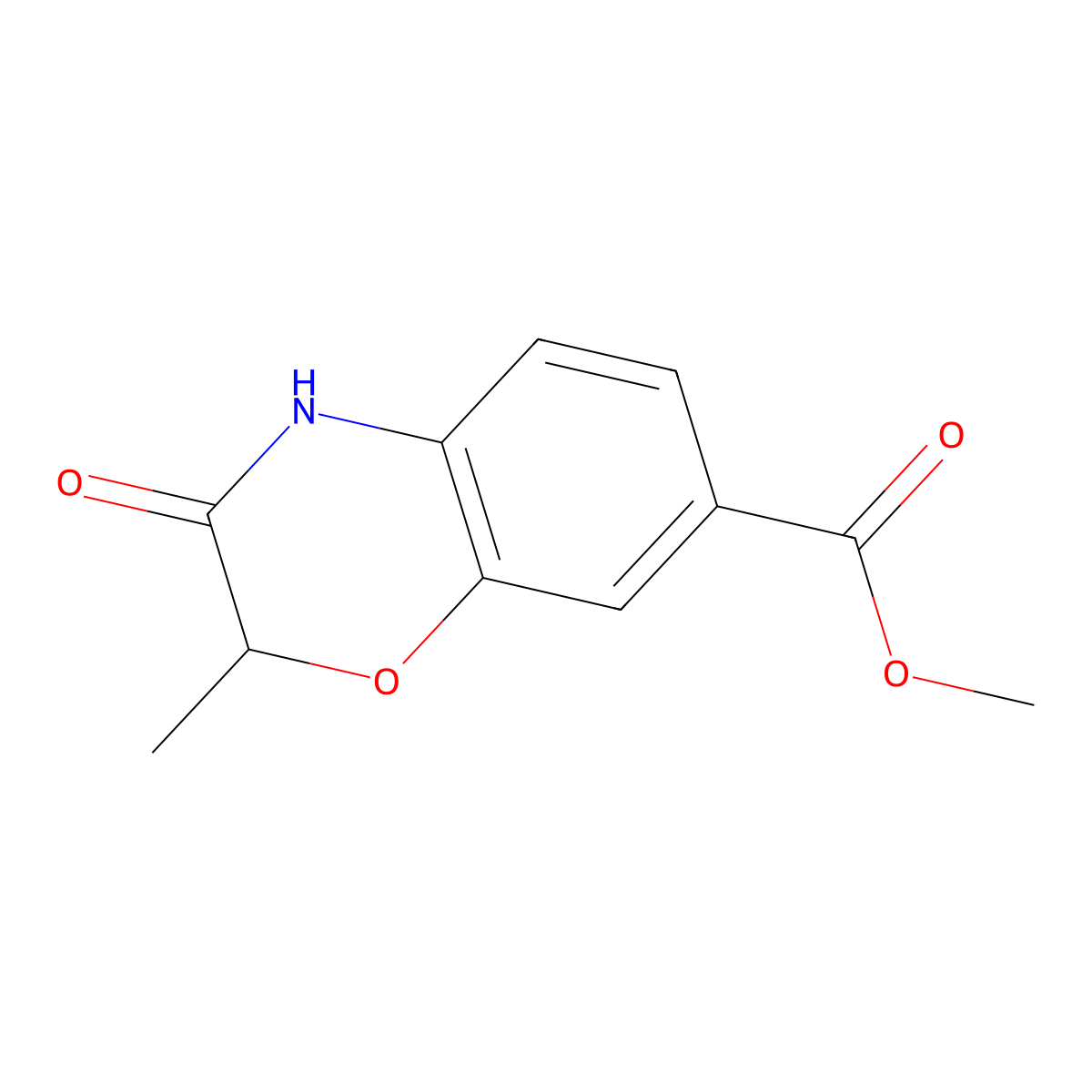 methyl 2-methyl-3-oxo-3,4-dihydro-2H-1,4-benzoxazine-7-carboxylate molecular structure, CAS 179950-69-7