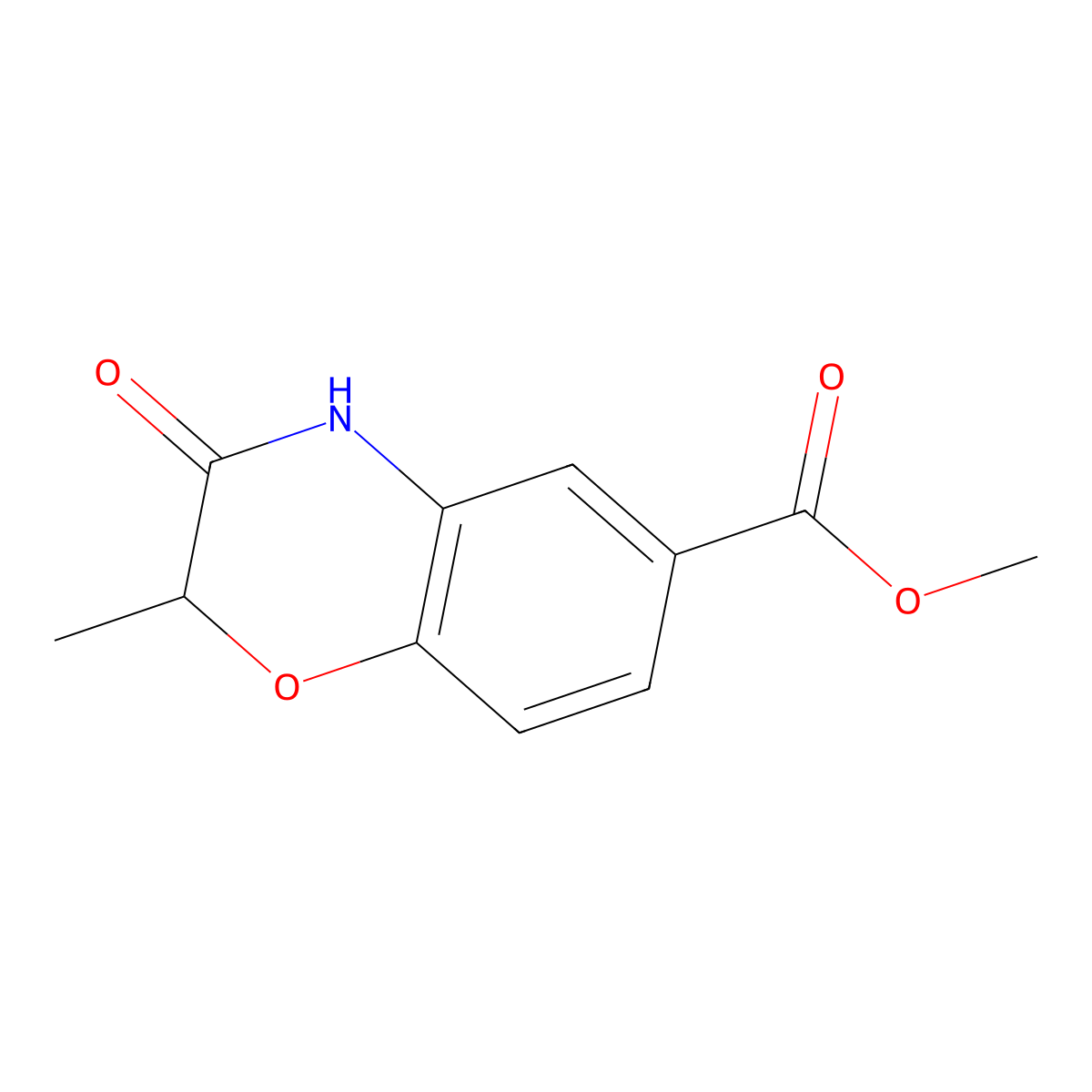 methyl 2-methyl-3-oxo-3,4-dihydro-2H-1,4-benzoxazine-6-carboxylate molecular structure, CAS 179950-77-7