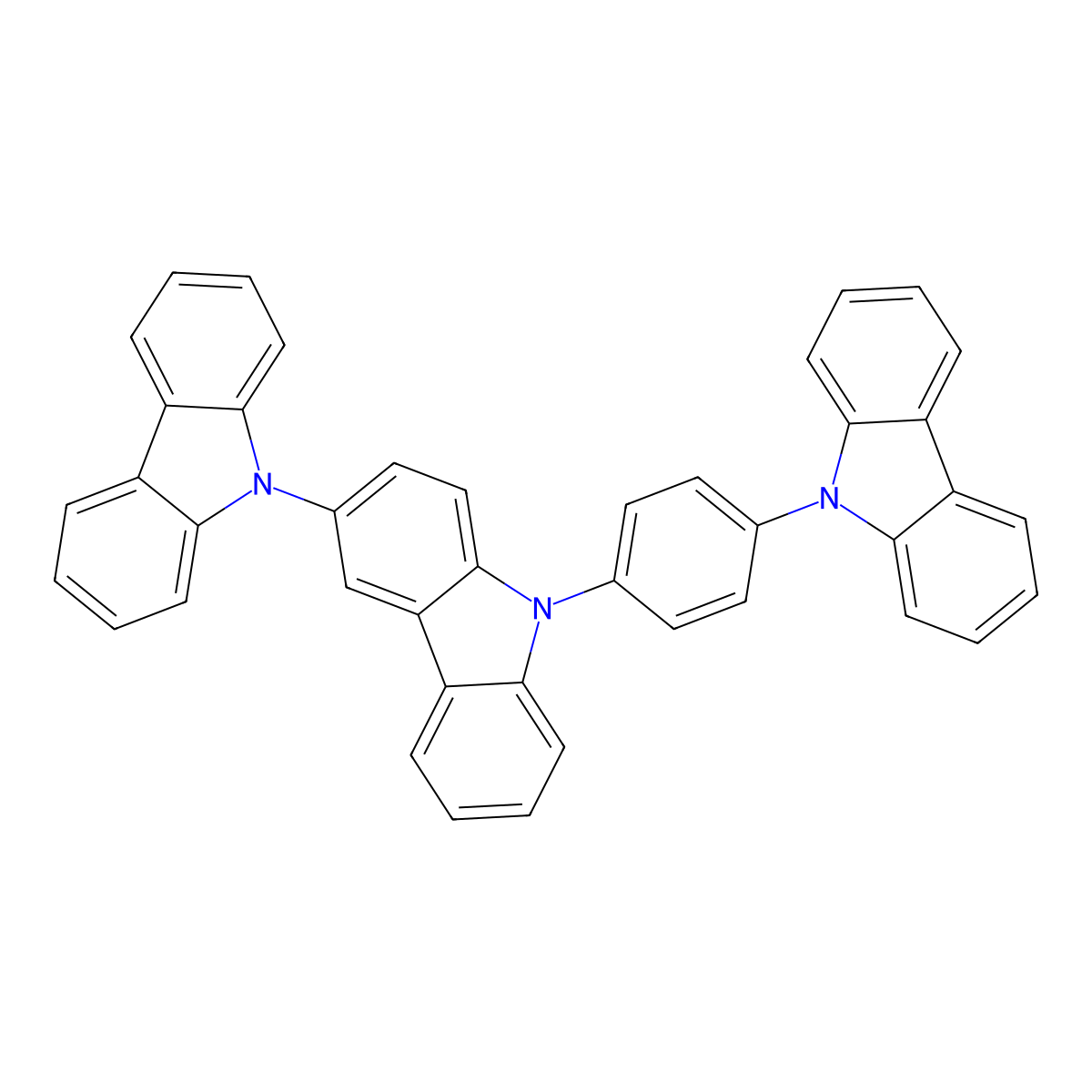 9-(4-(9H-Carbazol-9-yl)phenyl)-9H-3,9'-bicarbazole molecular structure, CAS 1799525-46-4