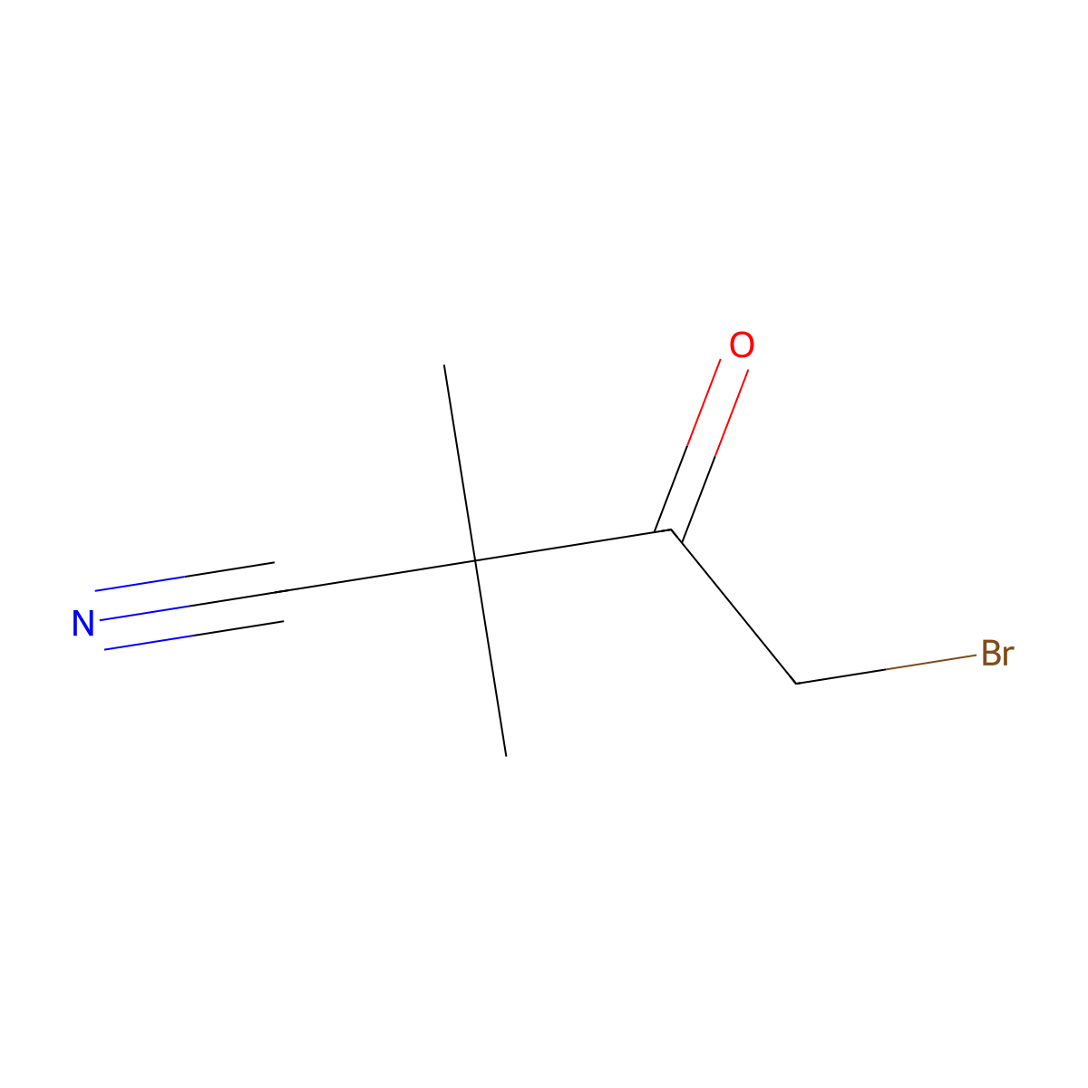 4-Bromo-2,2-dimethyl-3-oxobutanenitrile molecular structure, CAS 1799545-39-3