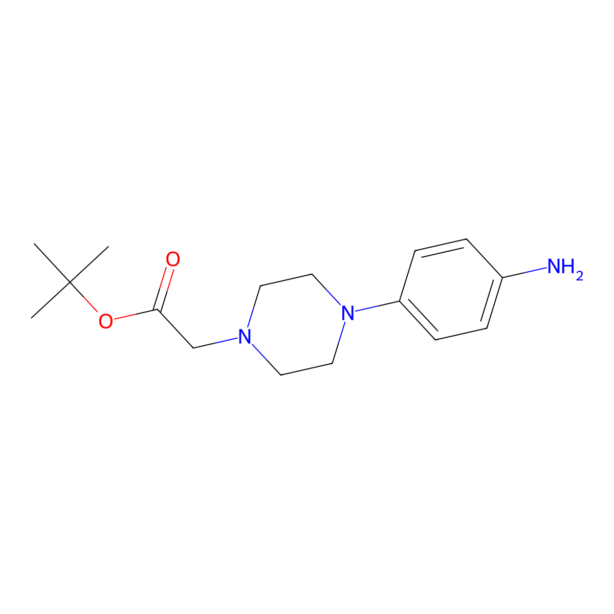 Tert-butyl 2-[4-(4-aminophenyl)piperazin-1-yl]acetate molecular structure, CAS 1799561-22-0
