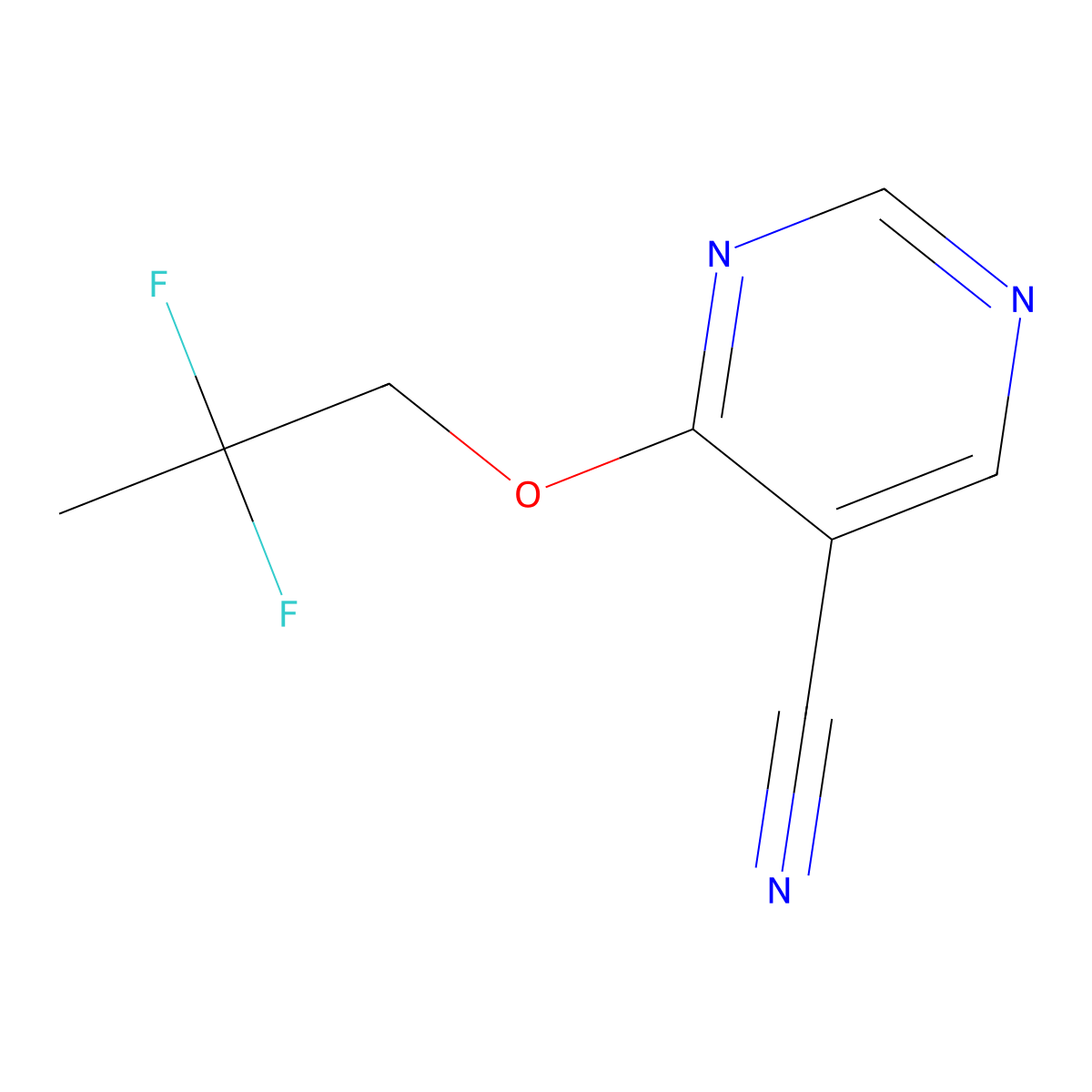 4-(2,2-Difluoropropoxyl)pyrimidine-5-carbonitrile molecular structure, CAS 1799579-58-0