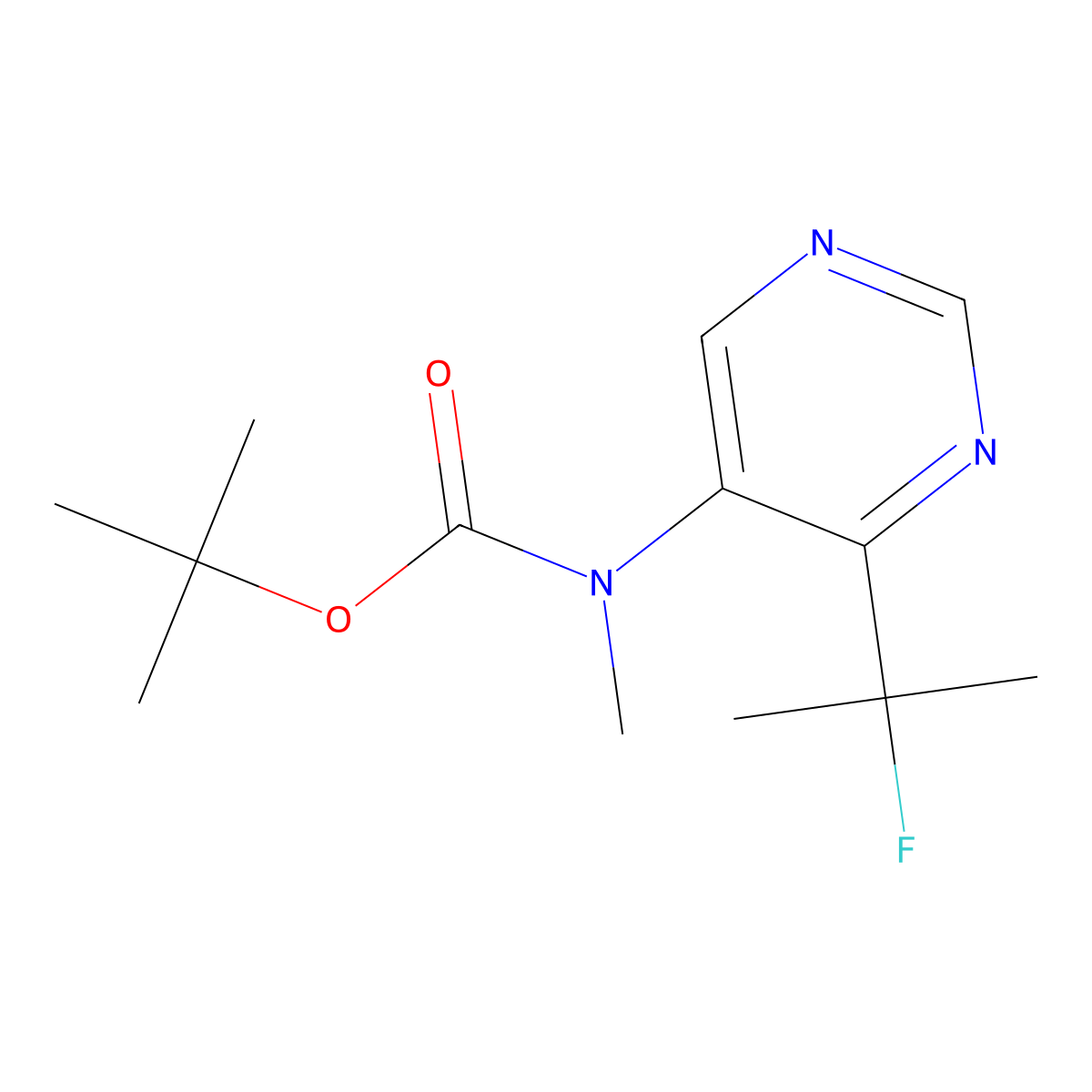 tert-Butyl (4-(2-fluoropropan-2-yl)pyrimidin-5-yl)(methyl)carbamate molecular structure, CAS 1799579-76-2